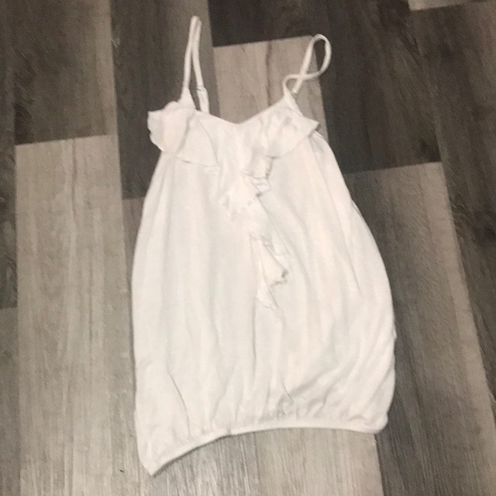 White Ruffle-Front Camisole Top